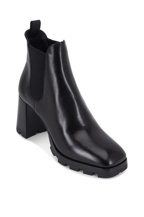 prada leather lug-sole booties|designer prada booties.